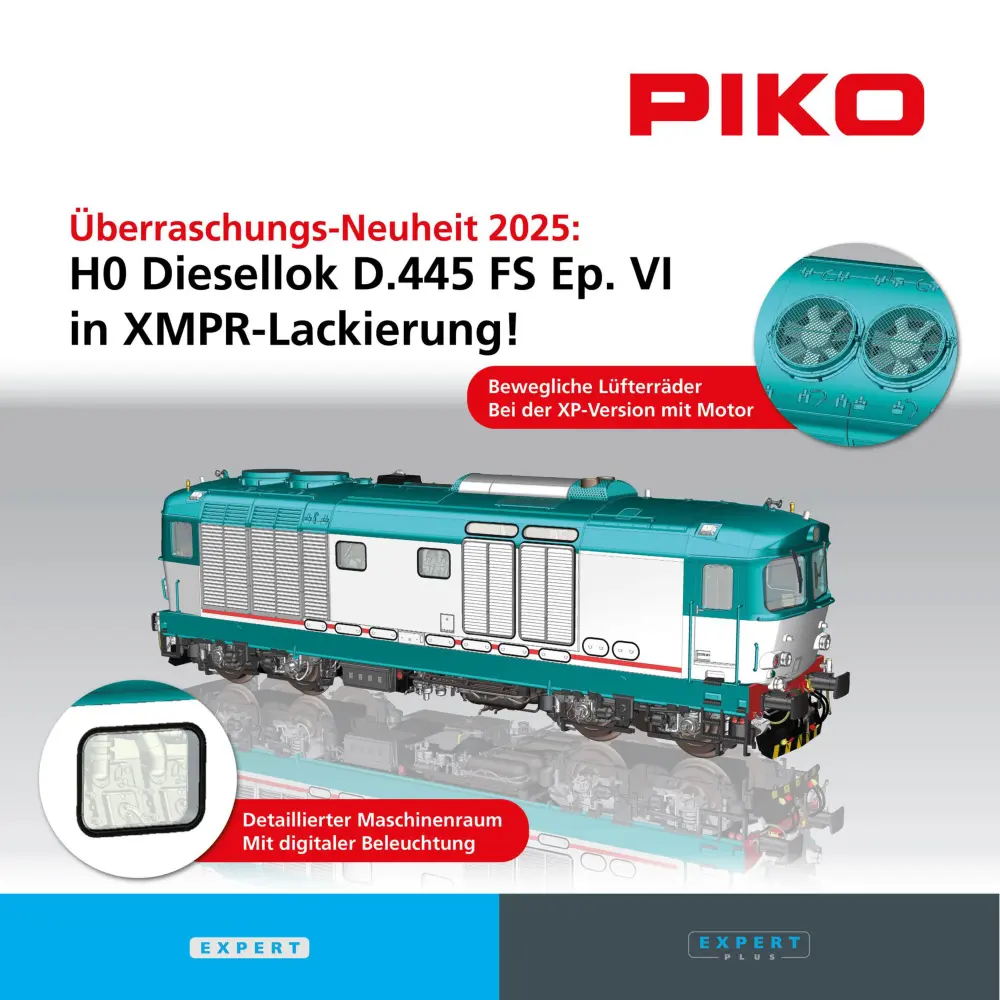 PIKO - Überraschungs-Neuheit 2025: HO Diesellok D.445 FS Ep. VI in XMPR-Lackierung!