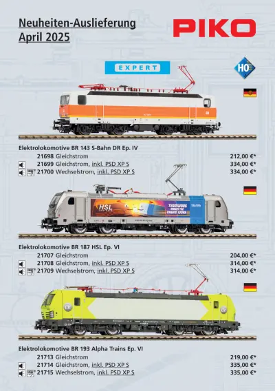Neuheiten-Auslieferung April 2025 - PIKO