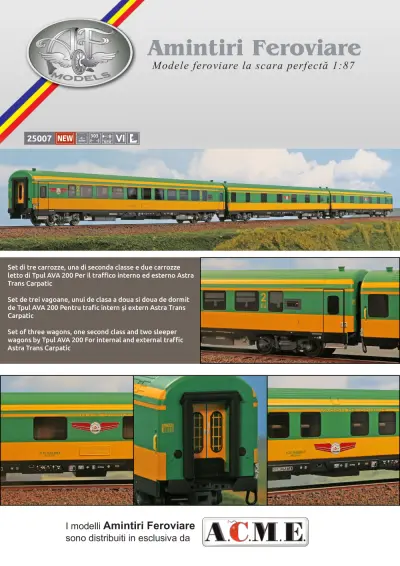 Astra Trans Carpatic - AVA 200 passenger coaches set (ref. 25007) - Amintiri Feroviare