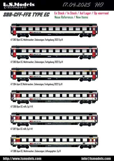 SBB CFF FFS - App / Bpm EC passenger coaches - LS Models