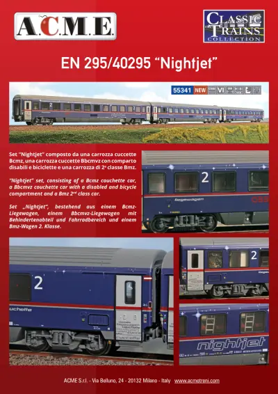 EN 295/40295 "Nightjet" (ref. 55341) - ACME - Anonima Costruzioni Modellistiche Esatte
