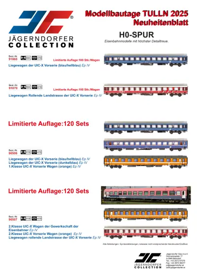 Modellbautage TULLN 2025 Neuheitenblatt - JC - Jaegerndorfer Collection
