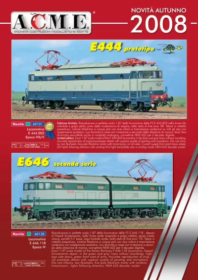 Novelties Autumn 2008 - ACME - Anonima Costruzioni Modellistiche Esatte