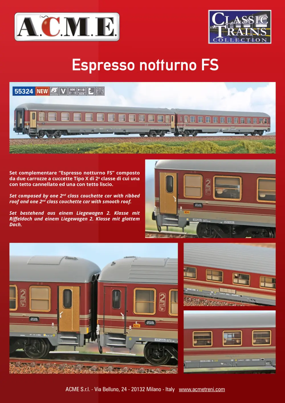 ACME - Anonima Costruzioni Modellistiche Esatte - Espresso notturno FS (ref. 55324)