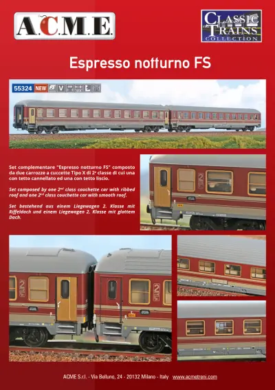 Espresso notturno FS (ref. 55324) - ACME - Anonima Costruzioni Modellistiche Esatte