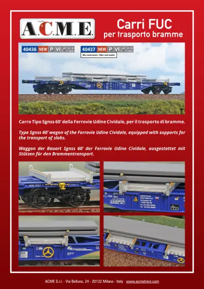 Carri FUC per trasporto bramme (ref. 40436 / 40437) - ACME - Anonima Costruzioni Modellistiche Esatte