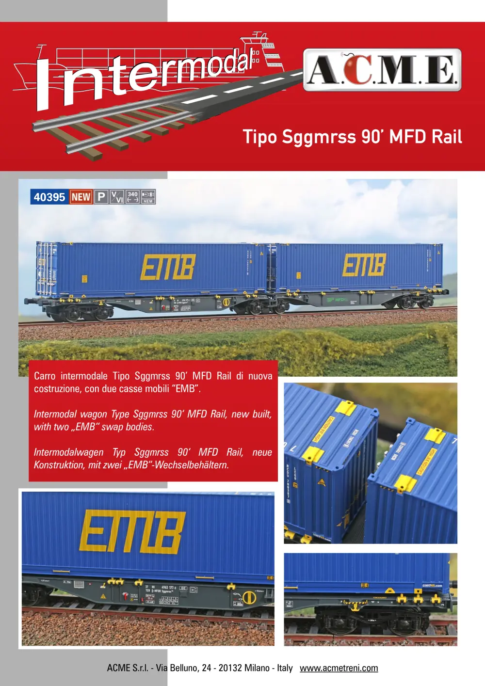 ACME - Anonima Costruzioni Modellistiche Esatte - Tipo Sggmrss 90’ MFD Rail (ref. 40395)