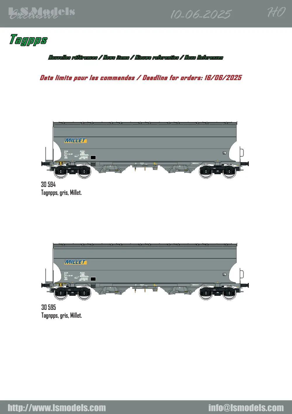 LS Models - Tagpps "Millet" freight wagons