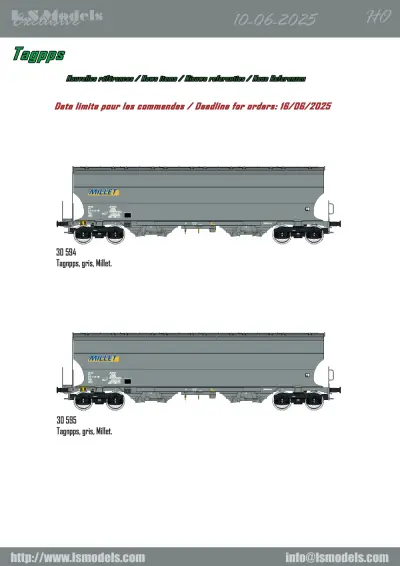 Tagpps "Millet" freight wagons - LS Models