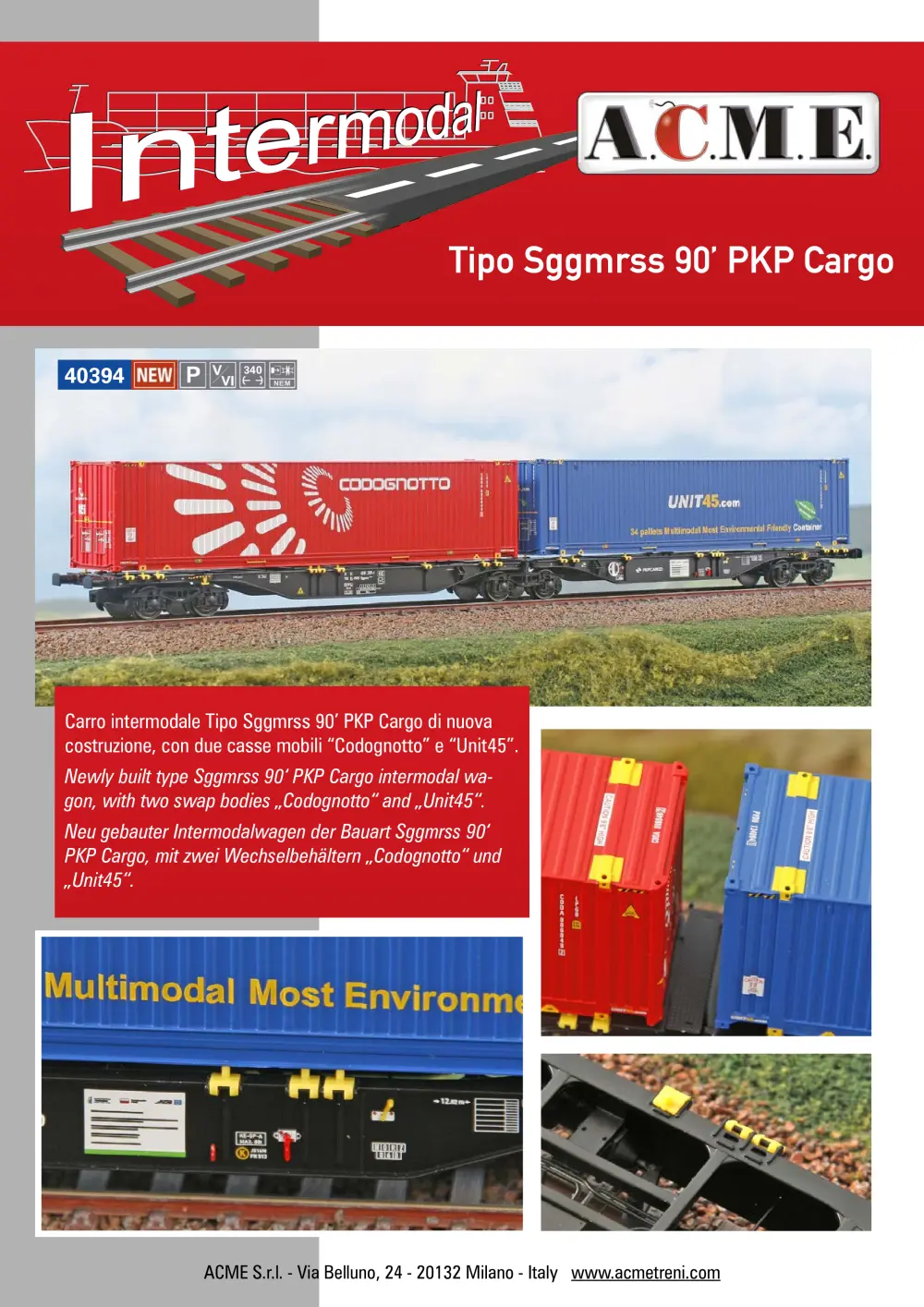 ACME - Anonima Costruzioni Modellistiche Esatte - Tipo Sggmrss 90' PKP Cargo (ref. 40394)