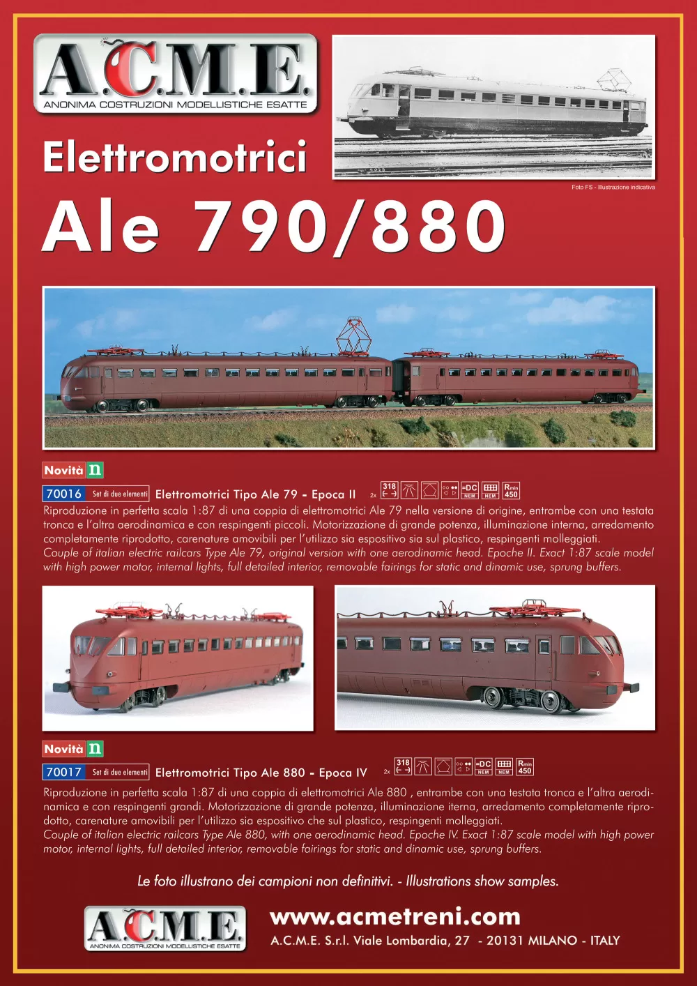 ACME - Anonima Costruzioni Modellistiche Esatte - FS - Ale 790 / 880
