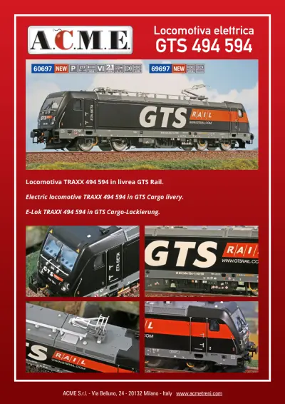 Locomotiva elettrica GTS 494 594 (ref. 60697 / 69697) - ACME - Anonima Costruzioni Modellistiche Esatte
