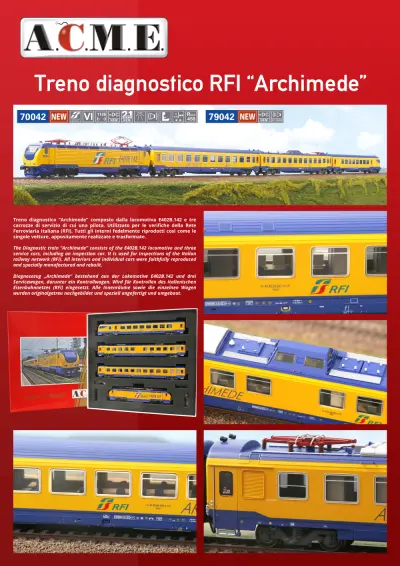 Treno diagnostico RFI "Archimede" (ref. 70042 / 79042) - ACME - Anonima Costruzioni Modellistiche Esatte