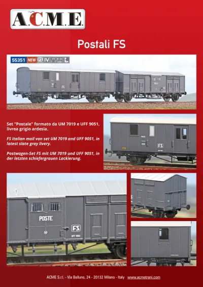 Postali FS (ref. 55351) - ACME - Anonima Costruzioni Modellistiche Esatte
