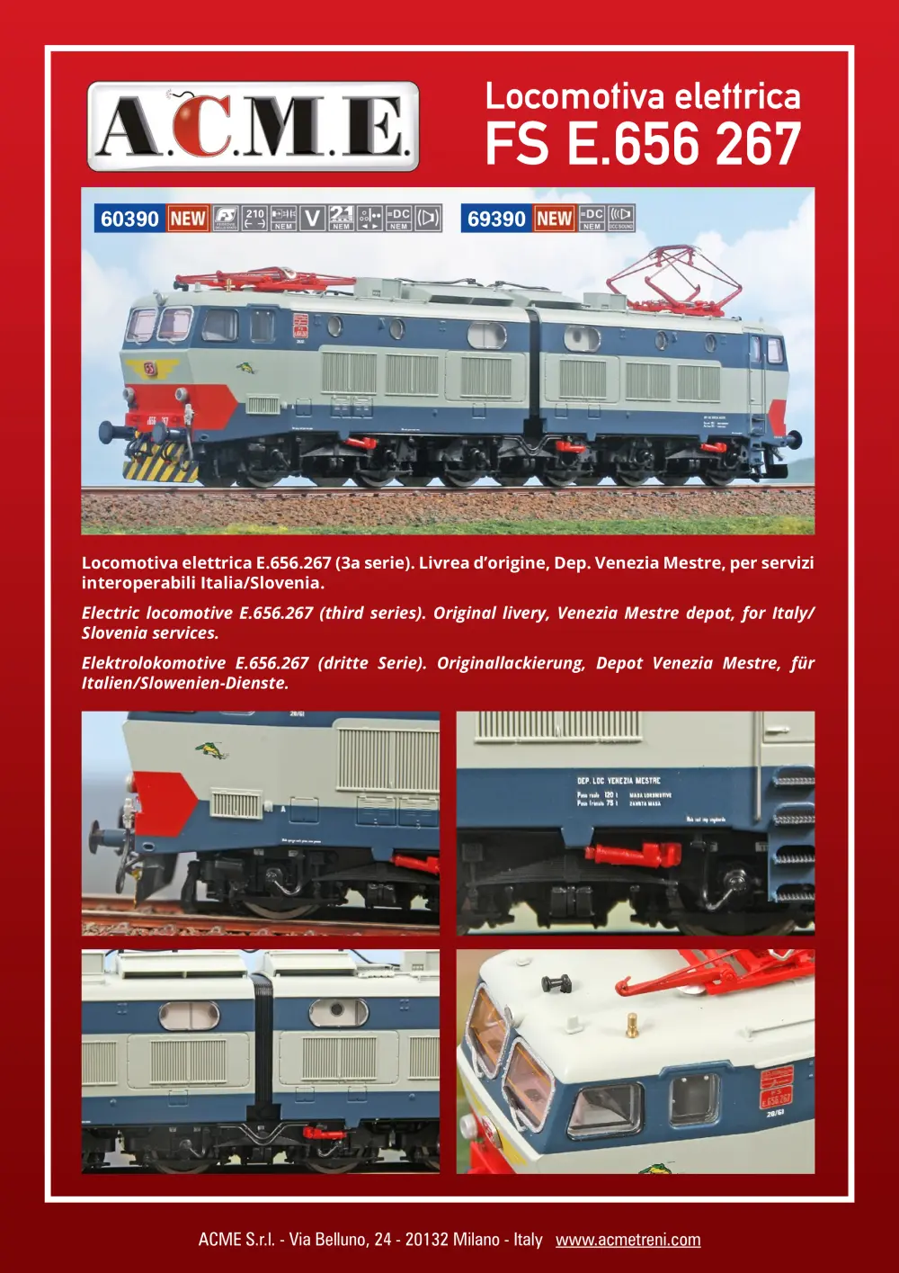 ACME - Anonima Costruzioni Modellistiche Esatte - Locomotiva elettrica FS E.656 267