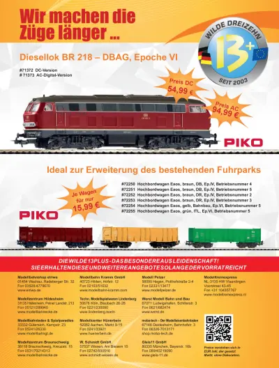 Diesellok BR 218 – DBAG, Epoche VI - W13PLUS-HÄNDLERVEREINIGUNG