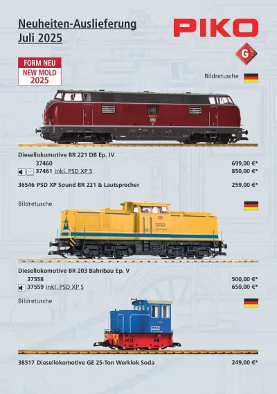 Neuheiten-Auslieferung Juli 2025 - PIKO