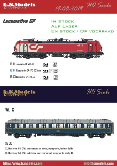 Locomotive CP / Coche camas WL S CIWL - LS Models