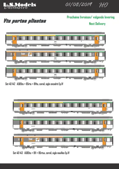 Voitures Vtu SNCF / Schlafwagen WLABmz / Liegewagen Bvcmz 248.5 + Bvcmbz 249.1 BTE / Voitures WP Côte d'Azur CIWL - LS Models