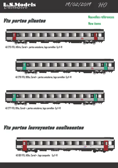 Voitures Vtu SNCF / Schlafwagen WLABmz / Liegewagen Bvcmz 248.5 / Bvcmbz 249.1 BTE - LS Models