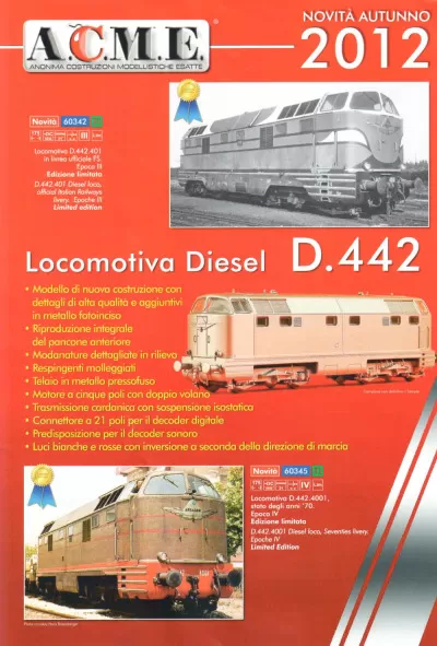 Novelties Autumn 2012 - ACME - Anonima Costruzioni Modellistiche Esatte