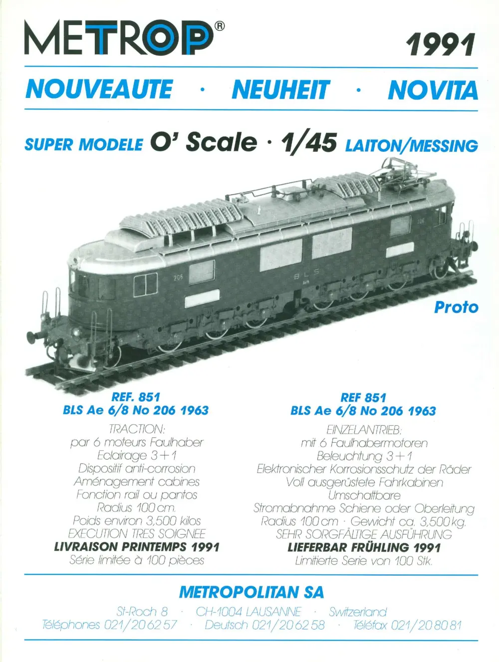 Metropolitan - Katalog Neuheiten 1991