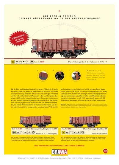 Flyer Güterwagen Om 21 - Brawa