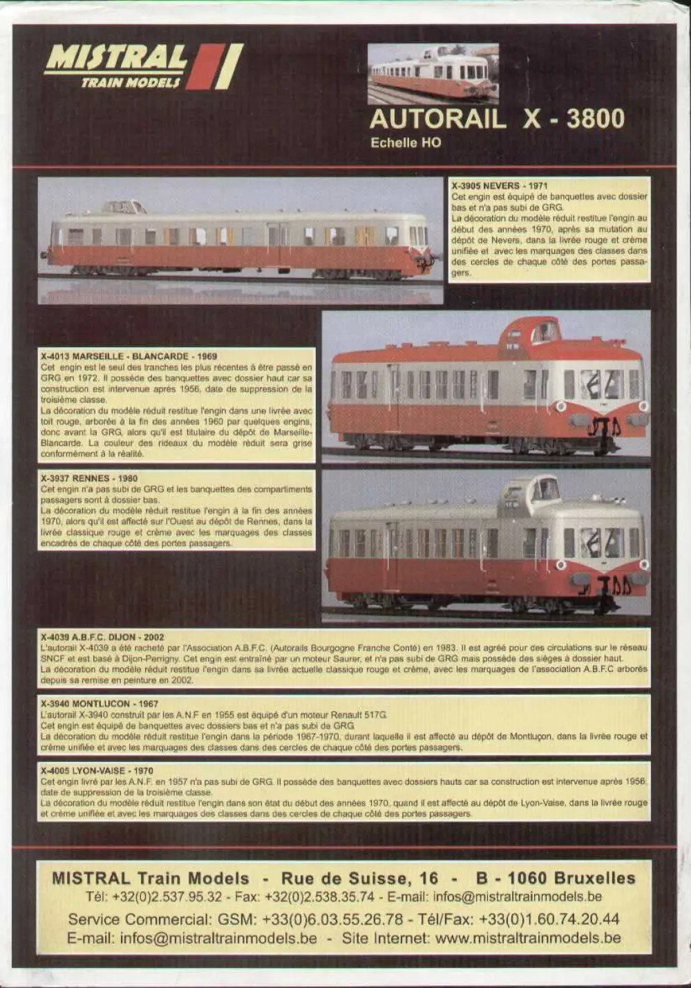 Mistral Train Models - Autorail X 3800 "Picasso"