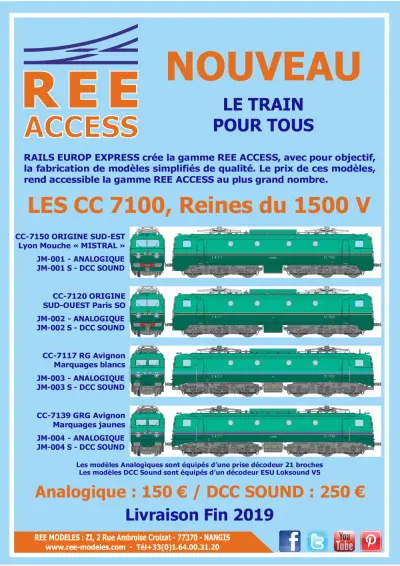 SNCF - CC 7100 - Rails Europ Express (REE) Modèles