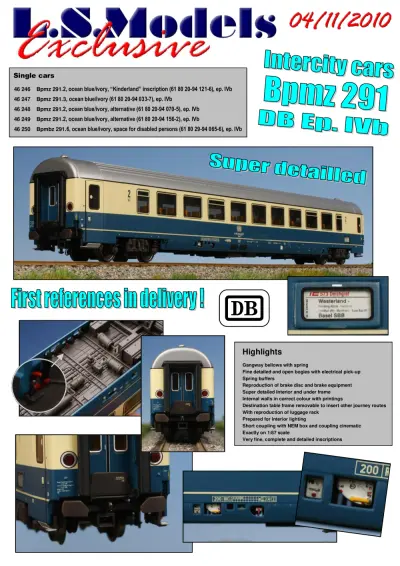 DB Intercity cars Bpmz 291 - LS Models
