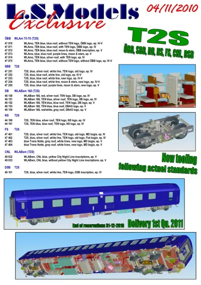Sleeping cars T2S - LS Models