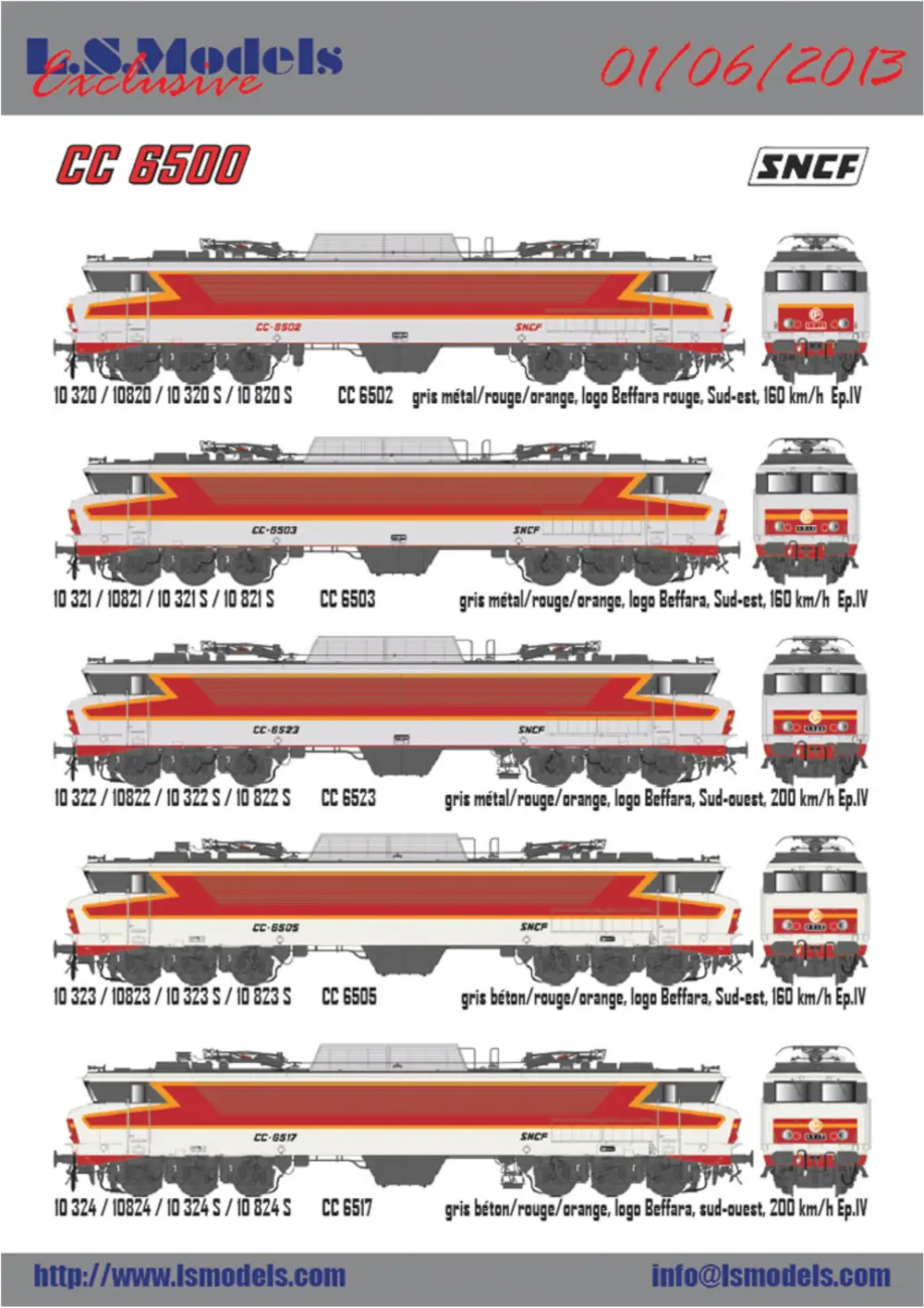 LS Models - SNCF - CC 6500 + Sets TEE "Mistral" / "Étendard" / "Aquitaine" / "Capitole"