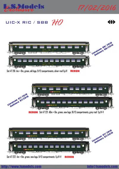 SBB CFF FFS - UIC-X RIC / UIC Z1 Bpmz - LS Models