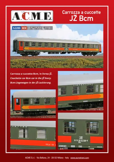 Carrozza a cuccette JZ Bcm (ref. 52289) - ACME - Anonima Costruzioni Modellistiche Esatte