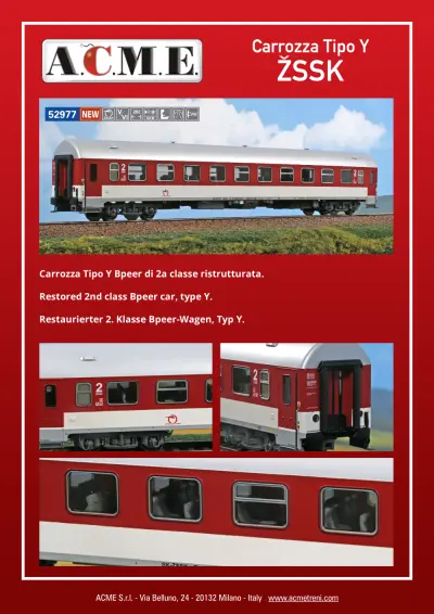 Carrozza Tipo Y ZSSK (ref. 52977) - ACME - Anonima Costruzioni Modellistiche Esatte