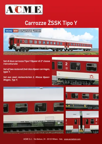 Carrozze ZSSK Tipo Y (ref. 55342) - ACME - Anonima Costruzioni Modellistiche Esatte
