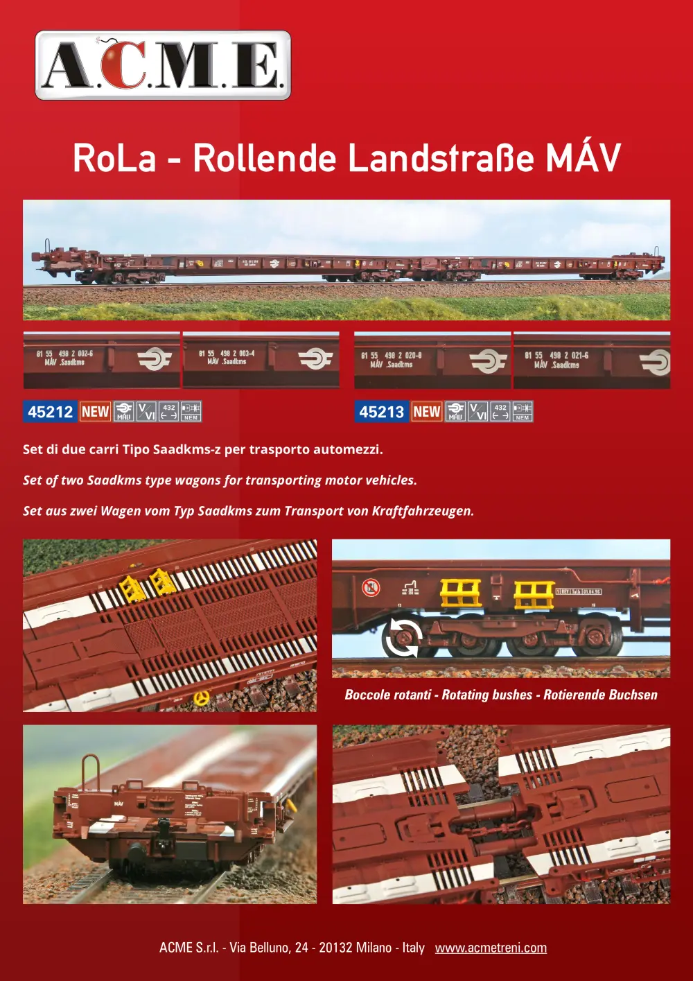 ACME - Anonima Costruzioni Modellistiche Esatte - RoLa - Rollende Landstraße MÁV (ref. 45212 / 45213)