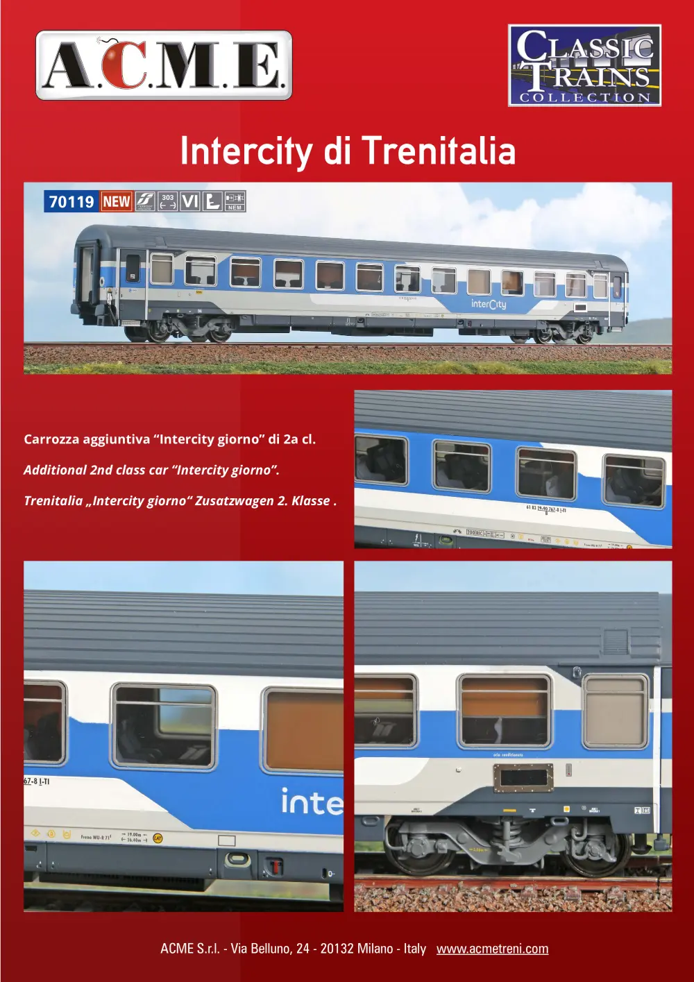 ACME - Anonima Costruzioni Modellistiche Esatte - Intercity di Trenitalia (ref. 70119)
