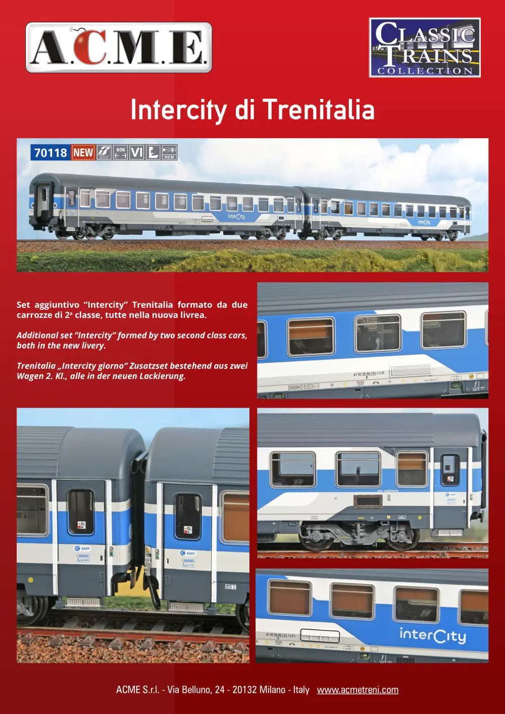ACME - Anonima Costruzioni Modellistiche Esatte - Intercity di Trenitalia (ref. 70118)