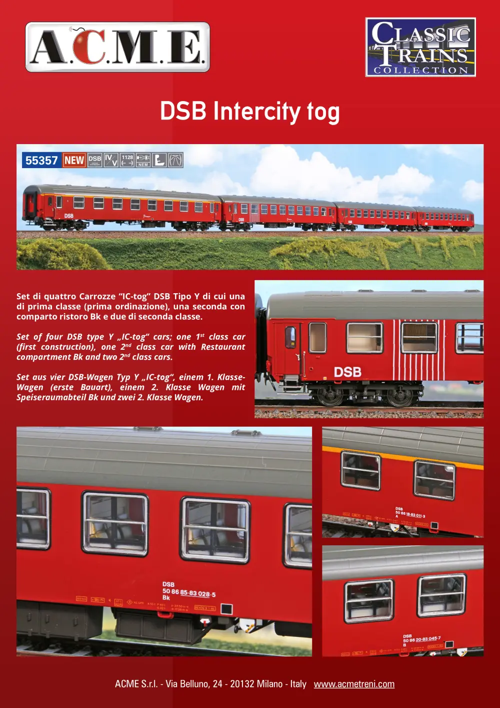 ACME - Anonima Costruzioni Modellistiche Esatte - DSB Intercity tog (ref. 55357)