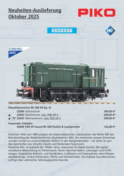 Neuheiten-Auslieferung Oktober 2025 - PIKO