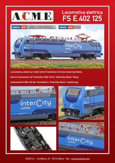 Locomotiva elettrica FS E.402 125 (ref. 60645 / 69645) - ACME - Anonima Costruzioni Modellistiche Esatte
