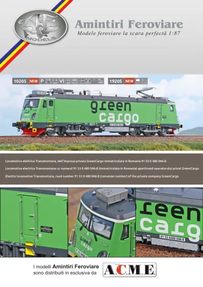 Green Cargo - Transmontana electric locomotive (ref. 10205 / 19205) - Amintiri Feroviare