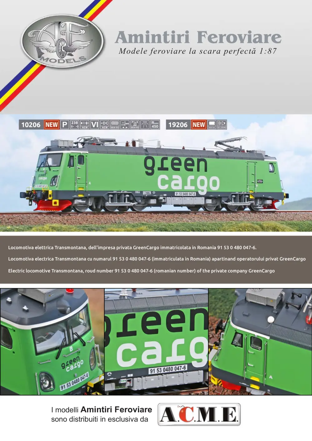Amintiri Feroviare - Green Cargo - Transmontana electric locomotive (ref. 10206 / 19206)