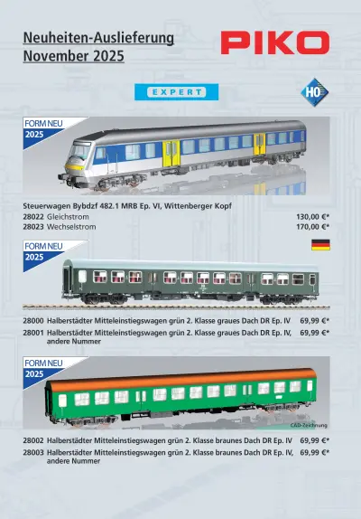 Neuheiten-Auslieferung November 2025 - PIKO