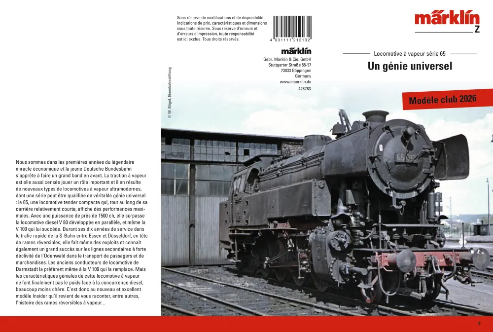 Märklin - Locomotive à vapeur série 65