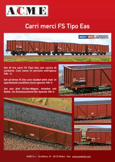 Carri merci FS Tipo Eas (ref. 45031) - ACME - Anonima Costruzioni Modellistiche Esatte
