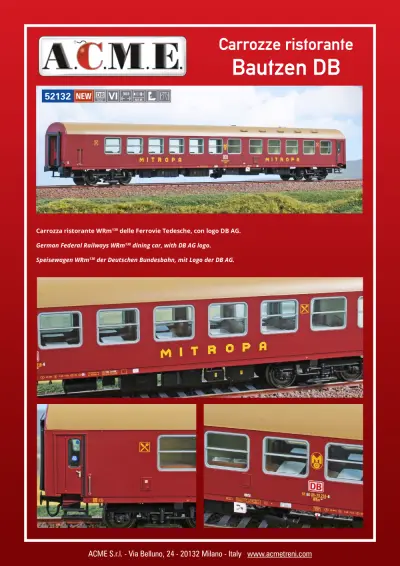 DB - Speisewagen WRm130 "Mitropa" (ref. 52132) - ACME - Anonima Costruzioni Modellistiche Esatte