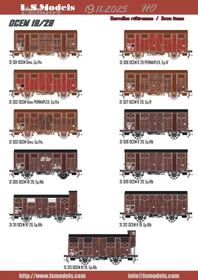 SNCF - OCEM 19/29 freight wagons - LS Models