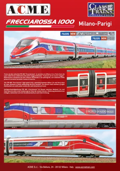 ETR 400 "Frecciarossa" (ref. 70205 / 79205) - ACME - Anonima Costruzioni Modellistiche Esatte